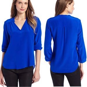 Amanda Uprichard 100% Silk Royal Blue Blouse S